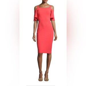 CHIARA BONI Lupe Cold Shoulder Midi Dress Sz Small